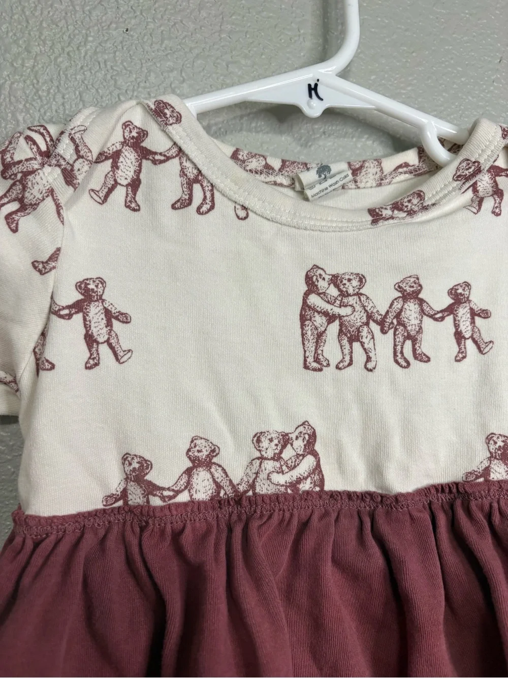Kate Quinn Organic Cotton Teddy Bear Bodysuit Dress | 18-24M